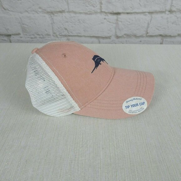 NWT TOMMY BAHAMA Pink Washed Trucker Cap Hat marlin Embroidery Tip Your Cap OS main image 10